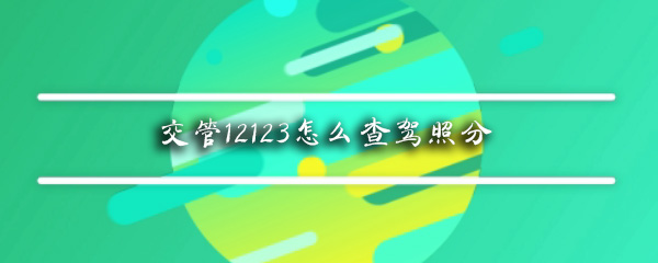 交管12123怎么查驾照分_查驾照分操作步骤一览_