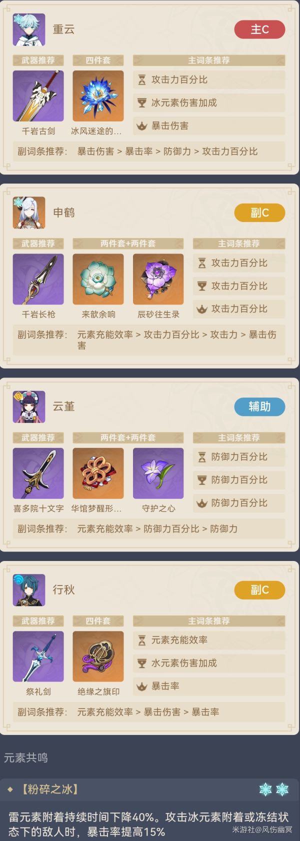 《原神》重云申鹤永冻碎冰流配队教学