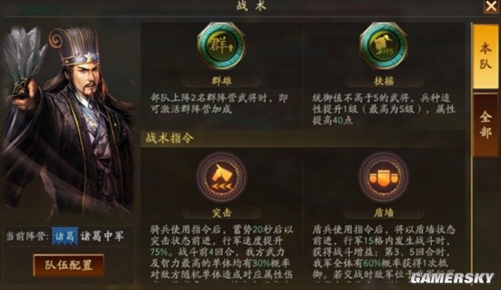 《三国志战略版》龙争虎斗玩法战术特性组队推荐