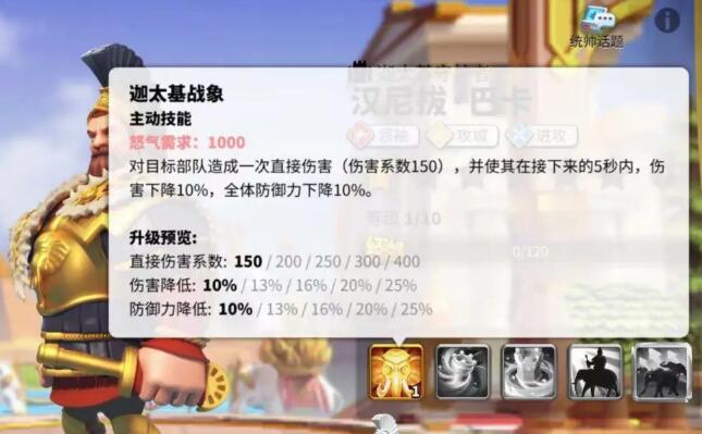 《万国觉醒》汉尼拔主动技能名称介绍
