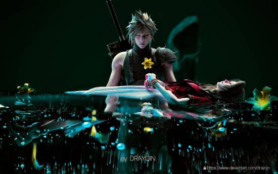 《最终幻想7》3D渲染作品分享 蒂法爱丽丝娇颜明媚
