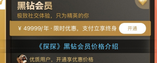 《探探》黑钻会员价格介绍