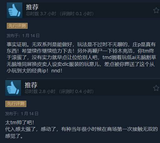 《真三国无双：起源》Steam好评如潮！有玩家称是梦中情游