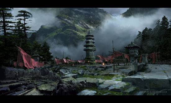 杨奇公布《黑神话：悟空》黄风大圣与鹤仙人原画：灵吉的头被夹腋下！