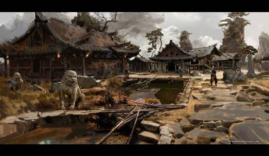 杨奇公布《黑神话：悟空》黄风大圣与鹤仙人原画：灵吉的头被夹腋下！