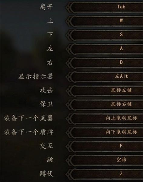 《骑马与砍杀2》键盘操作按键一览 键盘操作按键介绍