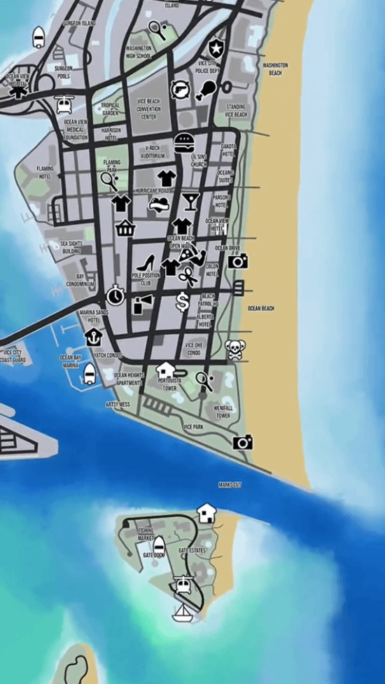 网络出现疑似《GTA6》详细地图：各种标记点全都有！
