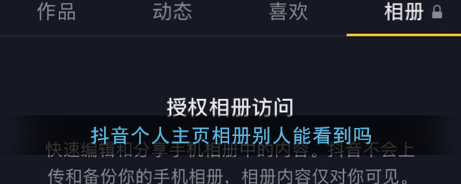 《抖音》个人主页相册访问权限说明