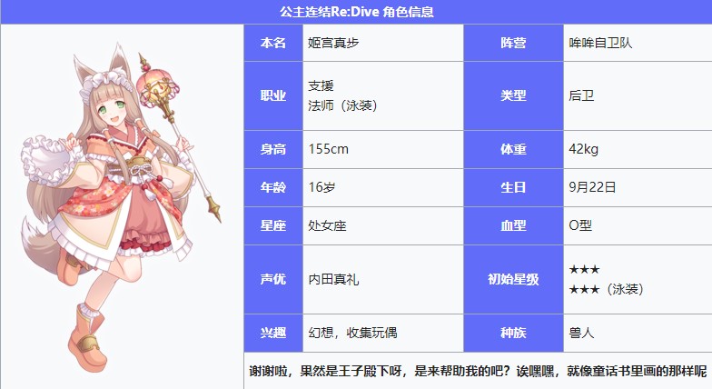 《公主连结Re：Dive》姬宫真步图鉴