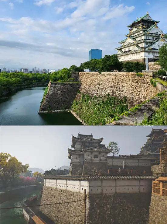 《刺客信条影》游戏场景和现实照片对比：还原历史文化！