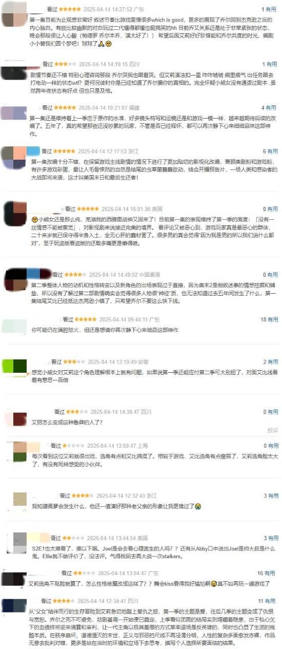 《最后生还者2》首集评价两极分化！你给该剧打几分？