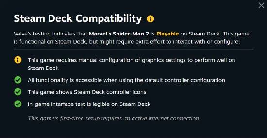 优化仍是难题！《漫威蜘蛛侠2》Steam Deck认证降级！