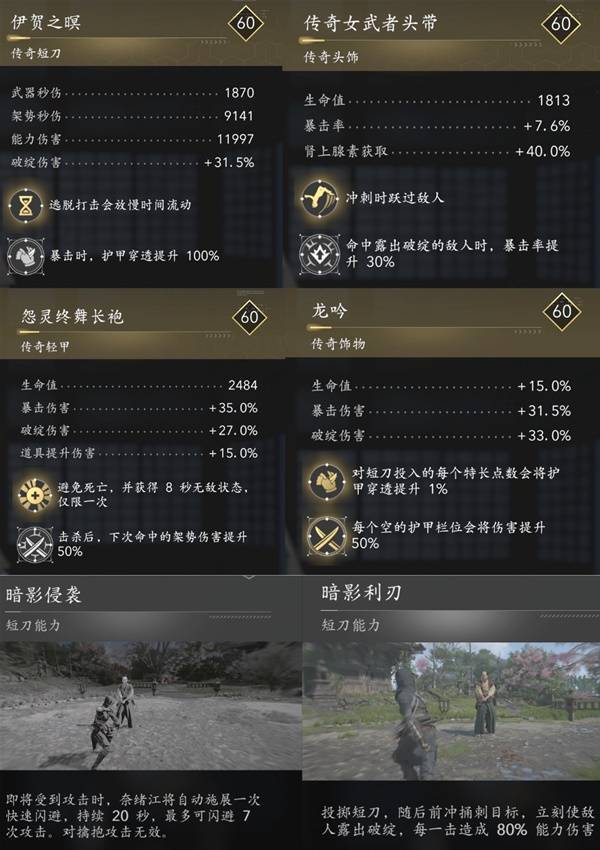 《刺客信条影》奈绪江与弥助强力配装推荐