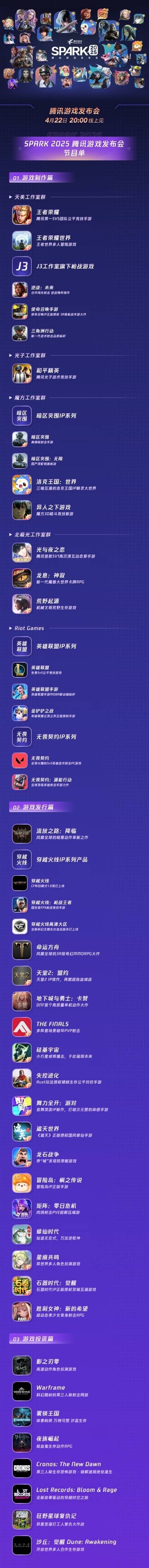 腾讯游戏发布会片单：《影之刃零》、《流放之路：降临》、《胜利女神：新的希望》、《DNF卡赞》、《荒野起源》等豪华阵容