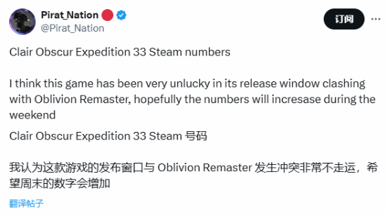 《光与影：33号远征队》太倒霉：或撞《上古卷轴4：湮灭重制版》发售日
