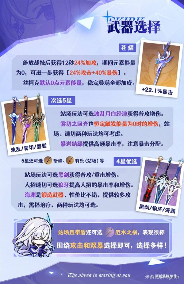 《原神》丝柯克武器选择推荐