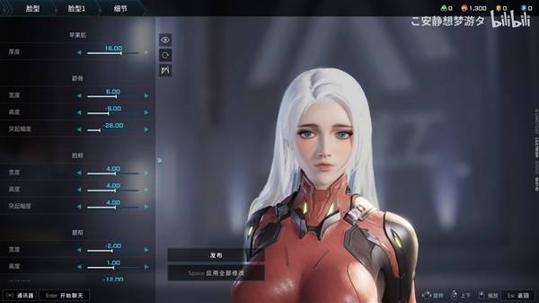《解限机》白发碧眼小姐姐捏脸数据分享