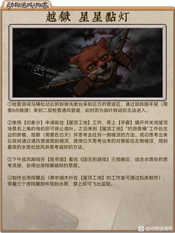 《动物迷城》狐狸托马斯越狱路线一览